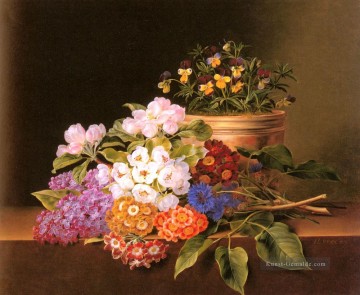 Klassische Blumen Werke - Apfelblüten Lilac Violas Cornflowers Johan Laurentz Jensen Blume